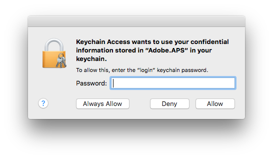 OS X Keychain dialog